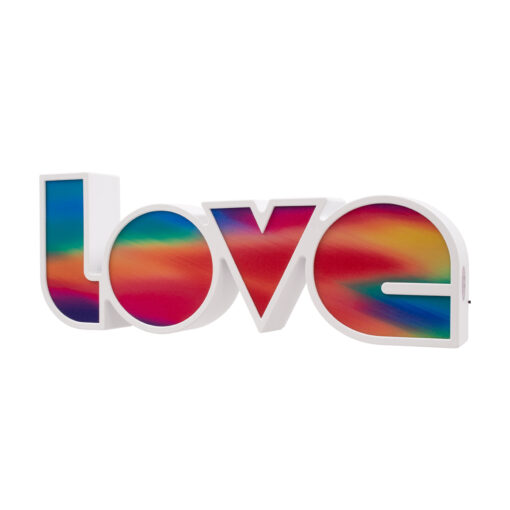 GloboStar® 76553 Μοντέρνο Επιτραπέζιο Διακοσμητικό Φωτιστικό LED Σήμανσης MULTICOLOR LOVE 2W με Διακόπτη On/Off & Καλώδιο Τροφοδοσίας USB – Μπαταρίας 3xAAA (Δεν Περιλαμβάνονται) Ψυχρό Λευκό 6000K