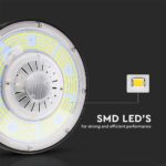 LED Καμπάνα 200W Dimmable V-TAC Pro Μαύρη 37000lm Φυσικό Λευκό 4000K IP65 – 7656