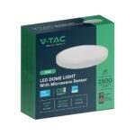 24W LED Πλαφονιέρα Στρογγυλή Φ350 Λευκή με Ανιχνευτή Κίνησης SAMSUNG Chip 2500lm 3000K IP44 V-TAC – 76621-24
