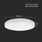 24W LED Πλαφονιέρα Στρογγυλή Φ350 Λευκή με Ανιχνευτή Κίνησης SAMSUNG Chip 2500lm 3000K IP44 V-TAC – 76621-24