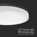 18W LED Πλαφονιέρα Στρογγυλή Φ300 Λευκή με Ανιχνευτή Κίνησης SAMSUNG Chip 1830lm 3000K IP44 V-TAC – 76591-24