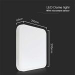 18W LED Πλαφονιέρα Τετράγωνη 30×30 Λευκή με Ανιχνευτή Κίνησης SAMSUNG Chip 1830lm 4000K IP44 V-TAC – 76661-24