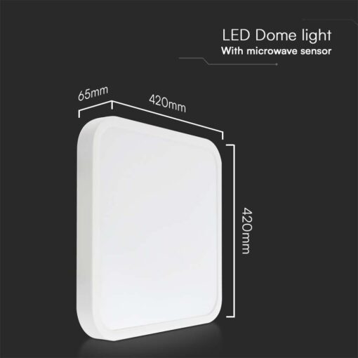 Φωτιστικό Οροφής LED 36W LED 4000K Με Ανιχνευτή Κίνησης IP44 Λευκού Χρώματος V-TAC – 76681