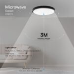 18W LED Πλαφονιέρα Στρογγυλή Φ300 Μαύρη με Ανιχνευτή Κίνησης SAMSUNG Chip 1830lm 4000K IP44 V-TAC – 76691-24