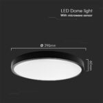 Φωτιστικό Οροφής LED 18W 4000K IP44 με Ανιχνευτή Κίνησης Μαύρου Χρώματος  V-TAC – 76691VT