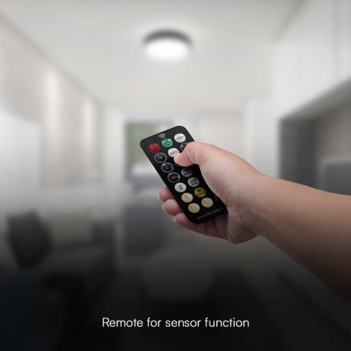 Φωτιστικό Οροφής LED 18W 4000K IP44 με Ανιχνευτή Κίνησης Μαύρου Χρώματος  V-TAC – 76691VT