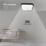 18W LED Πλαφονιέρα Τετράγωνη 30×30 Μαύρη με Ανιχνευτή Κίνησης SAMSUNG Chip 1830lm 4000K IP44 V-TAC – 76721-24
