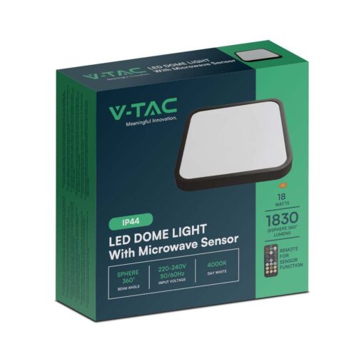 Φωτιστικό Οροφής LED 18W 3000K IP44 Μαύρο V-TAC – 76421VT