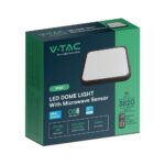 Πλαφονιέρα Τετράγωνη LED 36W 4000K IP44 με Ανιχνευτή Κίνησης Μαύρη V-TAC Samsung Chip – 76741-24