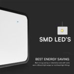 Πλαφονιέρα Τετράγωνη LED 36W 4000K IP44 με Ανιχνευτή Κίνησης Μαύρη V-TAC Samsung Chip – 76741-24