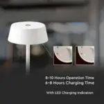 LED Επαναφορτιζόμενο Πορτατιφ 2W 3000Κ με Λευκό Σώμα  Dimmable  IP54 V-TAC – 7689