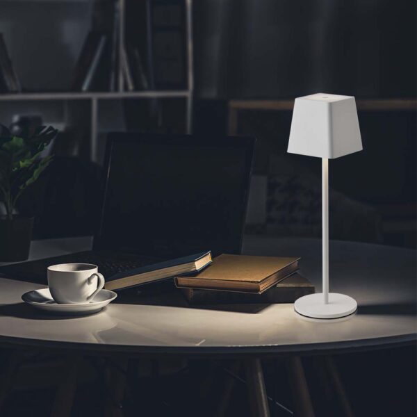 LED φωτιστικό γραφείου 2W επαναφορτιζόμενο 3000Κ με λευκό σώμα dimmable V-TAC – 7691