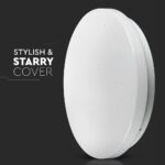 Wi-Fi Smart LED Πλαφονιέρα Λευκή με Έναστρο Κάλλυμα 24W V-TAC RGB+W CCT Dimmable – 7694