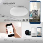 Wi-Fi Smart LED Πλαφονιέρα Λευκή με Έναστρο Κάλλυμα 24W V-TAC RGB+W CCT Dimmable – 7694