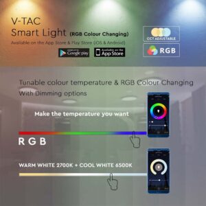 Wi-Fi Smart LED Πλαφονιέρα Λευκή με Έναστρο Κάλλυμα 24W V-TAC RGB+W CCT Dimmable – 7694