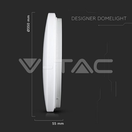 Wi-Fi Smart LED Πλαφονιέρα Λευκή με Έναστρο Κάλλυμα 36W V-TAC RGB+W CCT Dimmable – 7695