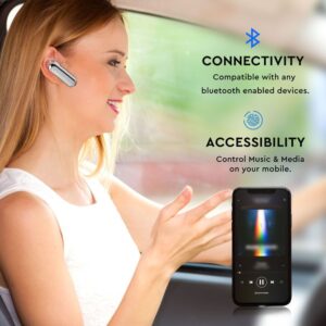 Ασύρματο Ακουστικό Bluetooth Handsfree V-TAC Λευκό – 7703
