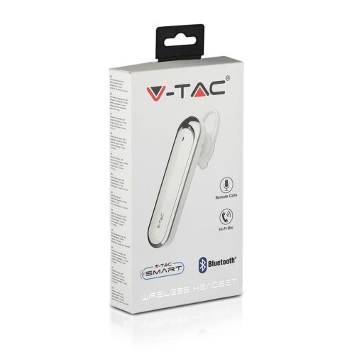 Ασύρματο Ακουστικό Bluetooth Handsfree V-TAC Λευκό – 7703