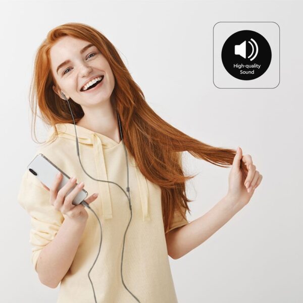 Ακουστικά Stereo Handsfree με Μικρόφωνο & Jack 3.5 mm Γκρι V-TAC – 7706