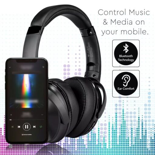 Ασύρματα Ακουστικά Bluetooth Μαύρα V-TAC Headband Stereo με Mικρόφωνο – 7727