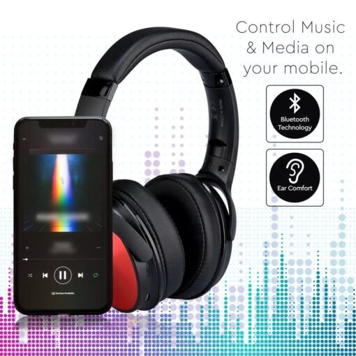 Ασύρματα Ακουστικά Bluetooth Κόκκινα V-TAC Headband Stereo με Mικρόφωνο – 7729