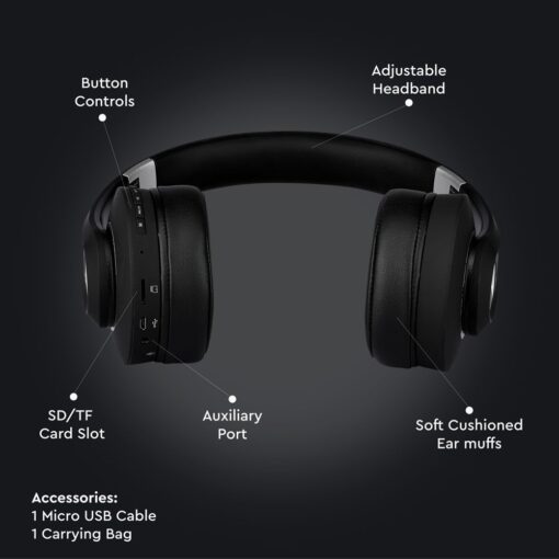 Ασύρματα Ακουστικά Bluetooth Μαύρα V-TAC Headband Stereo με Mικρόφωνο – 7730