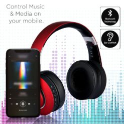 Ασύρματα Ακουστικά Bluetooth Κόκκινα V-TAC Headband Stereo με Mικρόφωνο – 7731