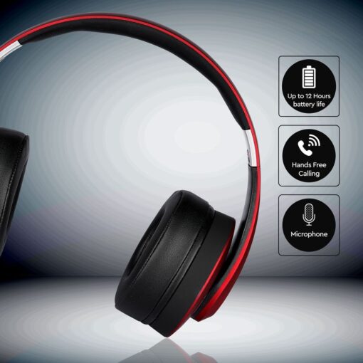 Ασύρματα Ακουστικά Bluetooth Κόκκινα V-TAC Headband Stereo με Mικρόφωνο – 7731