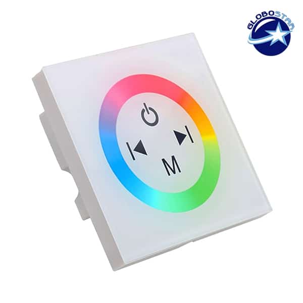 LED RGB Controller Dimmer Λευκό Τοίχου Αφής 144W/288W Globostar – 77419