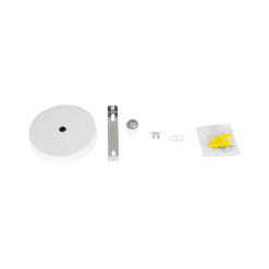 GloboStar® DIY 77500 Επιτοίχια Στρογγυλή Ροζέτα – Βάση για 1 Κρεμαστό Φωτιστικό – Φ10 x Υ2cm – Λευκό – Μεταλλικό – 5 Χρόνια Εγγύηση