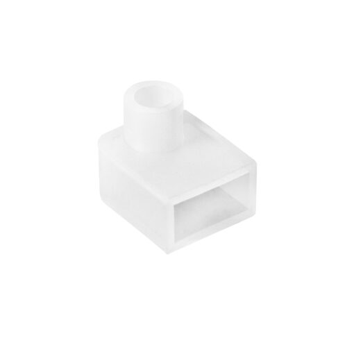 GloboStar® NEONPRO 61699 Γωνειακή Τάπα Σύνδεσης για την NEONPRO Professional Neon Flex LED 10W/m 24VDC & 48VDC με Π6 x Υ1.2cm – Διάφανη – Μ1.2 x Π1.4 x Υ1.4cm