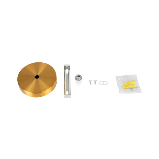 GloboStar® DIY 77503 Επιτοίχια Στρογγυλή Ροζέτα – Βάση για 1 Κρεμαστό Φωτιστικό – Φ10 x Υ2cm – Χρυσό – Μεταλλικό – 5 Χρόνια Εγγύηση