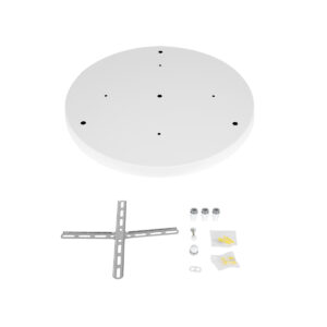 GloboStar® DIY 77540 Επιτοίχια Στρογγυλή Ροζέτα – Βάση για 3 Κρεμαστά Φωτιστικά – Φ40 x Υ3cm – Λευκό – Μεταλλικό – 5 Χρόνια Εγγύηση