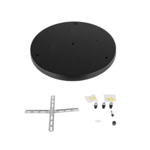 GloboStar® DIY 77541 Επιτοίχια Στρογγυλή Ροζέτα – Βάση για 3 Κρεμαστά Φωτιστικά – Φ40 x Υ3cm – Μαύρο – Μεταλλικό – 5 Χρόνια Εγγύηση