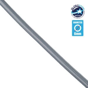 GloboStar® 77612 Στρογγυλό Υφασμάτινο Καλώδιο 1m 2 x 0.75mm² Ασημί