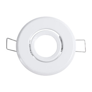 GloboStar® DELTA 77800 Χωνευτό Κινούμενο Στρόγγυλο Σποτ Οροφής για Λάμπα MR11 με Βάση GU5.3 ή GU10 – IP20 – Μεταλλικό – Φ70 x Υ21mm – Λευκό – 5 Χρόνια Εγγύηση