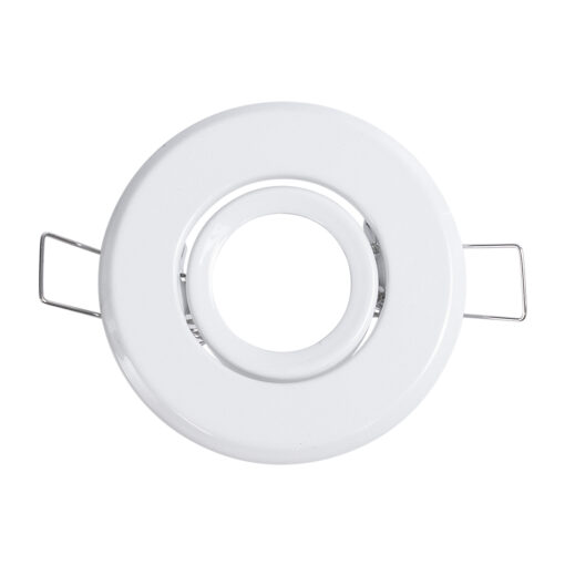 GloboStar® DELTA 77800 Χωνευτό Κινούμενο Στρόγγυλο Σποτ Οροφής για Λάμπα MR11 με Βάση GU5.3 ή GU10 – IP20 – Μεταλλικό – Φ70 x Υ21mm – Λευκό – 5 Χρόνια Εγγύηση