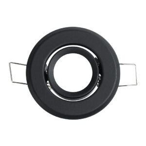 GloboStar® DELTA 77801 Χωνευτό Κινούμενο Στρόγγυλο Σποτ Οροφής για Λάμπα MR11 με Βάση GU5.3 ή GU10 – IP20 – Μεταλλικό – Φ70 x Υ21mm – Μαύρο – 5 Χρόνια Εγγύηση