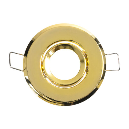 GloboStar® DELTA 77804 Χωνευτό Κινούμενο Στρόγγυλο Σποτ Οροφής για Λάμπα MR11 με Βάση GU5.3 ή GU10 – IP20 – Μεταλλικό – Φ70 x Υ21mm – Χρυσό Πλατίνα – 5 Χρόνια Εγγύηση