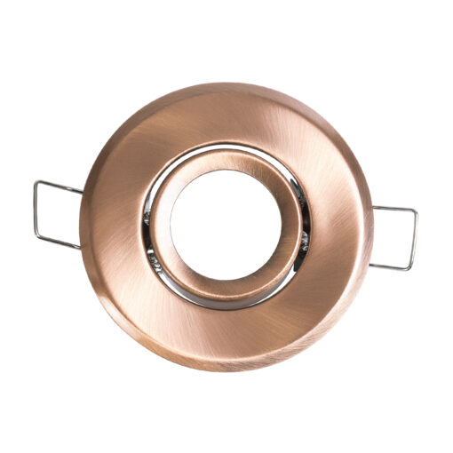 GloboStar® DELTA 77805 Χωνευτό Κινούμενο Στρόγγυλο Σποτ Οροφής για Λάμπα MR11 με Βάση GU5.3 ή GU10 – IP20 – Μεταλλικό – Φ70 x Υ21mm – Χάλκινο – 5 Χρόνια Εγγύηση