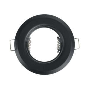 GloboStar® DELTA 77808 Χωνευτό Στρόγγυλο Σποτ Οροφής για Λάμπα MR16 με Βάση GU5.3 ή GU10 – IP20 – Μεταλλικό – Φ83 x Υ31mm – Μαύρο – 5 Χρόνια Εγγύηση