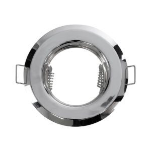 GloboStar® DELTA 77810 Χωνευτό Στρόγγυλο Σποτ Οροφής για Λάμπα MR16 με Βάση GU5.3 ή GU10 – IP20 – Μεταλλικό – Φ83 x Υ31mm – Χρώμιο Νίκελ – 5 Χρόνια Εγγύηση