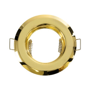 GloboStar® DELTA 77811 Χωνευτό Στρόγγυλο Σποτ Οροφής για Λάμπα MR16 με Βάση GU5.3 ή GU10 – IP20 – Μεταλλικό – Φ83 x Υ31mm – Χρυσό Πλατίνα – 5 Χρόνια Εγγύηση