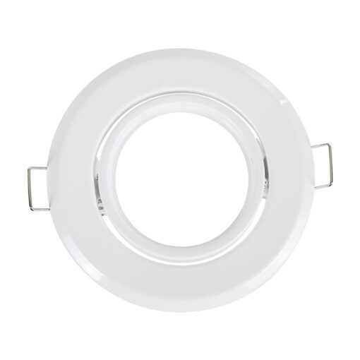 GloboStar® DELTA 77814 Χωνευτό Κινούμενο Στρόγγυλο Σποτ Οροφής για Λάμπα MR16 με Βάση GU5.3 ή GU10 – IP20 – Μεταλλικό – Φ92 x Υ28mm – Λευκό – 5 Χρόνια Εγγύηση