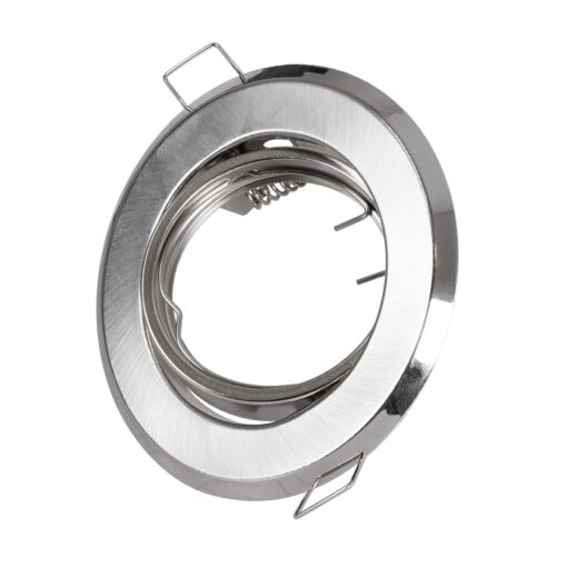 GloboStar® DELTA 77816 Χωνευτό Κινούμενο Στρόγγυλο Σποτ Οροφής για Λάμπα MR16 με Βάση GU5.3 ή GU10 – IP20 – Μεταλλικό – Φ92 x Υ28mm – Νίκελ Ματ – 5 Χρόνια Εγγύηση