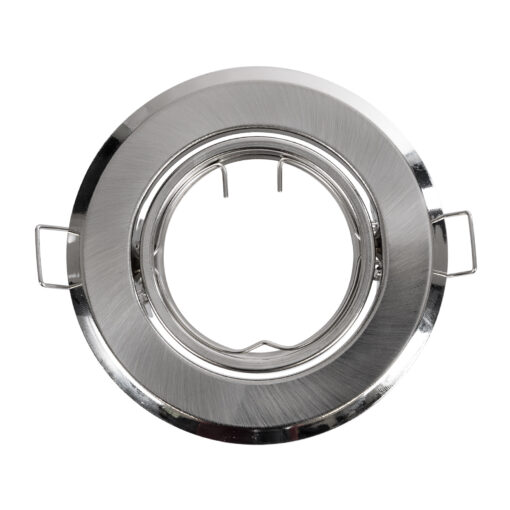 GloboStar® DELTA 77816 Χωνευτό Κινούμενο Στρόγγυλο Σποτ Οροφής για Λάμπα MR16 με Βάση GU5.3 ή GU10 – IP20 – Μεταλλικό – Φ92 x Υ28mm – Νίκελ Ματ – 5 Χρόνια Εγγύηση