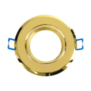 GloboStar® DELTA 77818 Χωνευτό Κινούμενο Στρόγγυλο Σποτ Οροφής για Λάμπα MR16 με Βάση GU5.3 ή GU10 – IP20 – Μεταλλικό – Φ92 x Υ28mm – Χρυσό Πλατίνα – 5 Χρόνια Εγγύηση