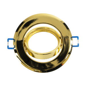 GloboStar® DELTA 77818 Χωνευτό Κινούμενο Στρόγγυλο Σποτ Οροφής για Λάμπα MR16 με Βάση GU5.3 ή GU10 – IP20 – Μεταλλικό – Φ92 x Υ28mm – Χρυσό Πλατίνα – 5 Χρόνια Εγγύηση