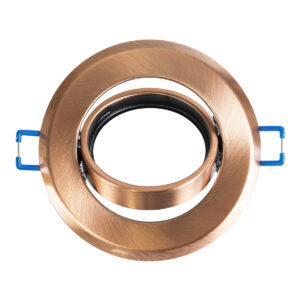 GloboStar® DELTA 77819 Χωνευτό Κινούμενο Στρόγγυλο Σποτ Οροφής για Λάμπα MR16 με Βάση GU5.3 ή GU10 – IP20 – Μεταλλικό – Φ92 x Υ28mm – Χάλκινο – 5 Χρόνια Εγγύηση