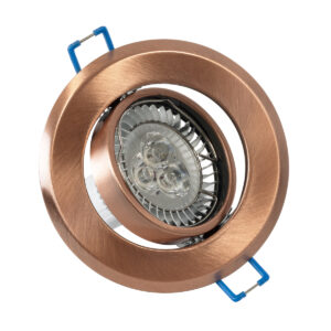 GloboStar® DELTA 77819 Χωνευτό Κινούμενο Στρόγγυλο Σποτ Οροφής για Λάμπα MR16 με Βάση GU5.3 ή GU10 – IP20 – Μεταλλικό – Φ92 x Υ28mm – Χάλκινο – 5 Χρόνια Εγγύηση